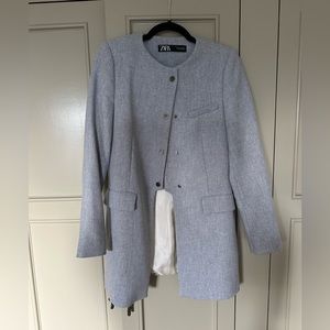 NWOT Zara light blue/grey tailored coat